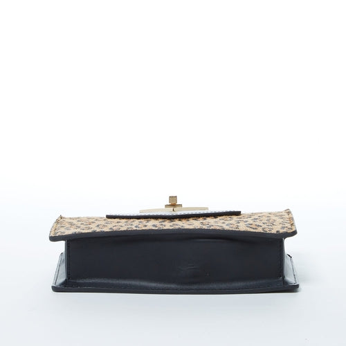 Mini Crossbody Bag Small Leather Leopard Black Purse Wristlet Women's