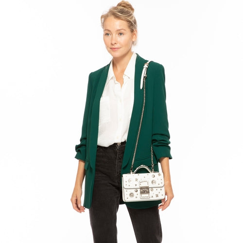 Small Leather Crossbody Bag White Purse Women's Handbag