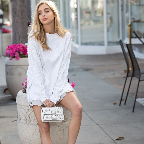 Small Leather Crossbody Bag White Purse Women's Handbag