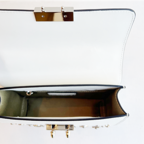 Small Leather Crossbody Bag White Purse Women's Handbag
