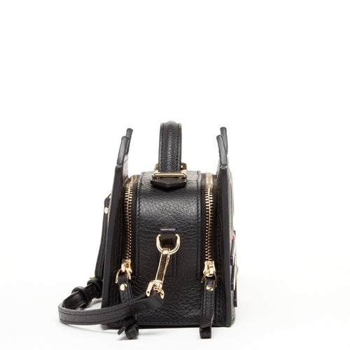 Leather Cat Bag Black Crossbody Purse Women's Handbag