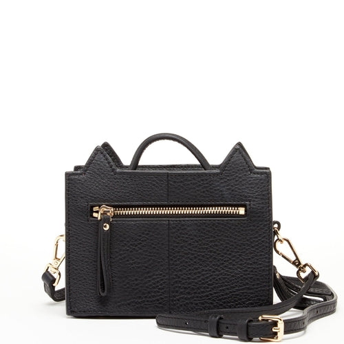 Leather Cat Bag Black Crossbody Purse Women's Handbag